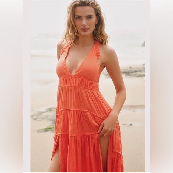 Anthropologie Celandine Sleeveless Plunge Midi Dress in Princeton, - Picture 2 of 10